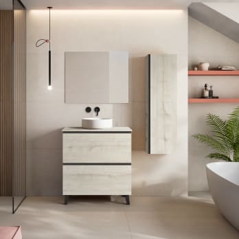 Mueble de baño con encimera de MDF Hidrófuga de madera Granada Visobath