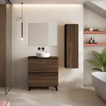 Mueble de baño con encimera de MDF Hidrófuga de madera Granada Visobath