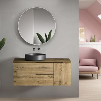 Mueble de baño con encimera de madera Coban Bruntec