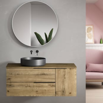 Mueble de baño con encimera de madera Coban Bruntec