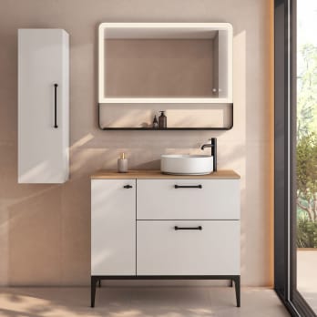 Mueble de baño con banquillo, encimera de madera Verso VisoBath