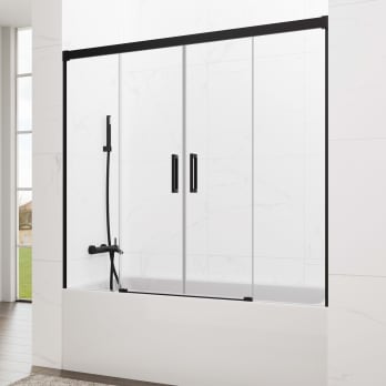 Mampara de bañera Basic Spazio negro mate GME