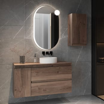 Mueble de baño con encimera de madera Vilma Bruntec