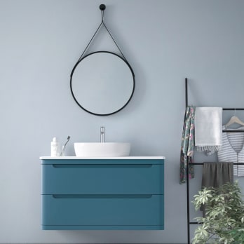 Mueble de baño con encimera de piedra compacta Loop Avila Dos