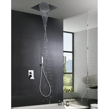 Conjunto de ducha monomando empotrado acero Moscu de Imex Decorabano 2024