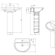 Lavabo con pedestal Easy Unisan Sanidusa croquis 2