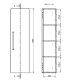 Columna de baño puerta lisa Verso Visobath croquis 17