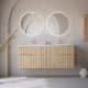 Conjunto de mueble de baño madera maciza ranurada Alpes 7 Bruntec principal 0