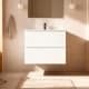 Conjunto de mueble de baño pequeño Nivo Bruntec 2 cajones suspendido principal 0