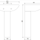 Lavabo con pedestal Strohm Teka Nexos croquis 3