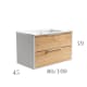 Mueble de baño con encimera de madera Duox Bruntec croquis 3