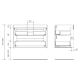 Conjunto mueble de baño Bequia Salgar croquis 15