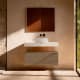Mueble de baño con encimera HPL resina 10 cm acabado marmoleado Cala con cajonera Nomad Visobath principal 3