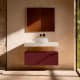 Mueble de baño con encimera HPL resina 10 cm acabado marmoleado Cala con cajonera Nomad Visobath principal 11