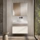Mueble de baño con encimera de madera 10 cm de altura en color marmoleado Cala con cajonera Nomad Visobath principal 3
