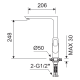 Grifo de cocina Bass Lluvibath croquis 1