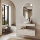Conjunto mueble de baño MDF lacado con encimera de madera Vilma Bruntec principal 2