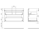 Mueble de baño para lavabo sobre encimera Bequia Salgar croquis 11