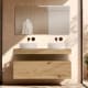 Mueble de baño con encimera de madera 10 cm de altura con cajonera Nomad monocolor Visobath principal 0