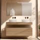 Mueble de baño con encimera de madera 10 cm de altura con cajonera Nomad monocolor Visobath principal 3