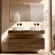 Mueble de baño con encimera de madera 10 cm de altura con cajonera Nomad monocolor Visobath principal 1