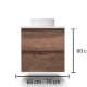 Mueble de baño pequeño Nivo Bruntec 2 cajones suspendido croquis 11