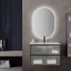 Conjunto mueble de baño frente cristal mate Koba Sanchís ambiente 2
