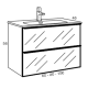 Conjunto mueble de baño frente cristal mate Koba Sanchís croquis 3