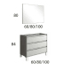Conjunto mueble de baño Basic Bruntec croquis 6