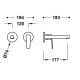 Grifo de lavabo empotrado Flat Tres croquis 2