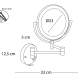 Espejo aumento x3 redondo con led Bruntec croquis 1