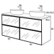 Conjunto mueble de baño frente cristal a rayas Koba Sanchís croquis 3