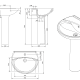 Lavabo pedestal Benissa Unisan Sanidusa croquis 2