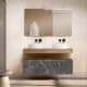 Mueble de baño con encimera de madera 10 cm de altura en color roble costa con cajonera Nomad Visobath principal 4