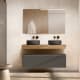Mueble de baño con encimera de madera 10 cm de altura en color roble costa con cajonera Nomad Visobath principal 1