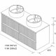Conjunto mueble de baño Kira Salgar con lavabo sobre encimera croquis 16