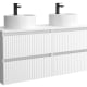 Conjunto mueble de baño Kira Salgar con lavabo sobre encimera detalle 5