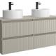 Conjunto mueble de baño Kira Salgar con lavabo sobre encimera detalle 8