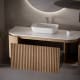 Mueble de baño madera maciza de fresno con encimera Solid Surface Evo Curve Bruntec principal 0
