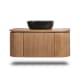 Mueble de baño 100 cm madera maciza de fresno con encimera de madera Evo Curve Bruntec detalle 2