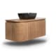Mueble de baño 100 cm madera maciza de fresno con encimera de madera Evo Curve Bruntec principal 1