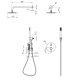 Conjunto de ducha empotrado Monza de Imex croquis 13