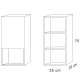 Columna de baño Lia Bruntec con 1 puerta y repisa croquis 16