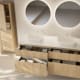 Mueble de baño madera maciza ranurada Alpes 9 Bruntec detalle 2