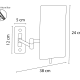 Espejo aumento x3 cuadrado de pared Bruntec croquis 1