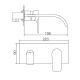 Grifo de lavabo empotrado Malta Imex croquis 2