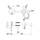 Pack grifo de lavabo empotrado Imex Line + Válvula click-clack croquis 16