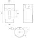 Lavabo de pedestal Chelva de Hidronatur croquis 4