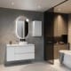 Mueble de baño MDF lacado con encimera de madera Vilma Bruntec principal 1