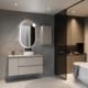 Mueble de baño MDF lacado con encimera de madera Vilma Bruntec principal 2